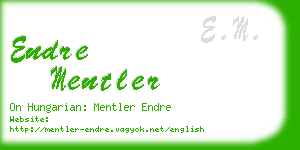 endre mentler business card
